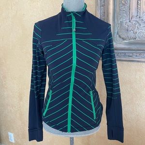 Lululemon Green and Navy Stripe Jacket Size 6 GUC